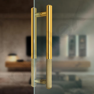 Plantex Door Handle/14 Inch Main Door Handle/Stainless Steel and Aluminium Door Handle/Pull-Push Door Handle/Door Accessories (Pack of 1, Brass Antique, Gold)