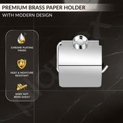 Plantex Paper Holder for Bathroom/Pure Brass Toilet Paper Holder/Tissue Paper Roll Holder/Bathroom Accessories - Pack of 1 (APS-EFL-12, Chrome)