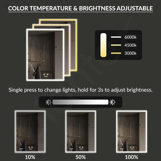 Plantex 304 Stainless Steel Bathroom Mirror Cabinet/Mirror Cabinet for Wash Basin/Bathroom Organiser with Mirror (16x24 Inch|LED, Defogger & Bluetooth|Chrome)