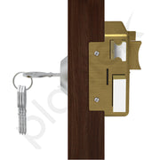 Plantex Heavy Duty Night Latch Door Lock with Key & Knob for Main Door/Inside Opening for Home,Hotel,Office - Pack of 1 (Brass Antique)
