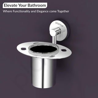 Plantex Tumbler Holder for Bathroom/Stainless Steel Tooth Brush Holder/Toothpaste Holder - Pack of 1 (Chrome)
