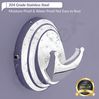 Plantex 304 Grade Stainless Steel Robe Hook for Bathroom/Cloth Hanger for Wall/Hooks for Clothes Hanging - Cubic (Chrome)