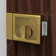 Plantex Heavy Duty Tri Bolt Keypad Lock with Key & Knob for Main Door/Suitable on Single Door for Home,Office,Hotel (Brass Antique)
