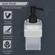 Plantex Stainless Steel Liquid Soap Dispenser for Bathroom/Liquid Shampoo Dispenser/Hand wash Dispenser/Bathroom Accessories - Pack of 1, Aqua (Satin)