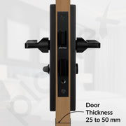 Plantex Stainless Steel Door Lock Ã¢â‚¬â€œ Bathroom Door Lock/Mortise 8inch Keyless Plate Handle Set for Home/Bathroom/Store Room/Balcony/Office - Pack of 1 (DTM-660, Black)