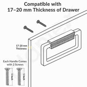 Plantex Rajwadi Drawer Kadi/Drawer Handle/Kadi for Drawers/Pull-Push Kadi for Home/Office Cabinet - Pack of 3 (Satin White)