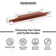 Plantex Profile Handle for Kitchen Cabinet/18 Inch Alluminium Drawer Profile Handle/Wardrobe Pull Handle for Home/Office/Hotel - Pack of 3 (Rose Gold)