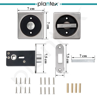 Plantex Zinc Door Lock For Bathroom/Pocket Door Latch/Door Hardware For Home/Bedroom/Bathroom - (Dtm-620, Satin And Black)