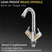 Plantex Mixer Tap for Bathroom/Hot & Cold Basin Mixer/Wash Basin Tap/Bathroom Accessories - Pack of 1 (Rio, Chrome)