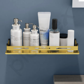 Plantex Shelf for Bathroom/Stainless Steel Shelf/Multipurose Shelf for Bathroom/Bathroom Accessoriece - (15 x 5 Inch, PVD Gold)