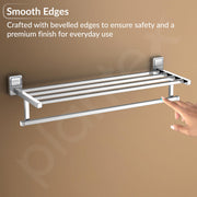 Plantex 304 Grade Stainless Steel 24 inch Towel Rack for Bathroom/Towel Stand/Hanger/Bathroom Accessories - Darcy (Chrome)