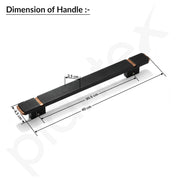 Plantex 12 Inch Main Door Handle/Aluminium Handle for Door/Black Pull-Push Handle for Home/Office/3 Years Warranty By Plantex - Pack of 1 (APS-613, Black & Rose Gold)