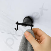 Plantex 304 Grade Stainless Steel Hooks for Hanging Clothes and Towel in Bathroom/Living Room - Niko (Black)