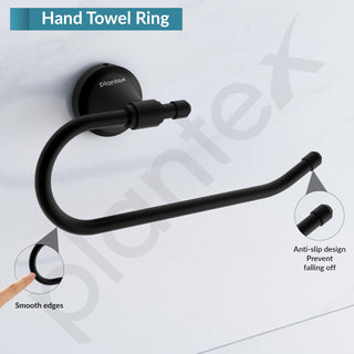 Plantex 304 Stainless Steel Towel Ring for Wash Basin/Towel Hanger/Napkin Holder/Towel Holder/Bathroom Accessories - Niko (Black)