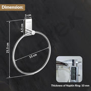 Plantex Self-Adhesive Towel Holder in Bathroom/Stainless Steel Towel Ring for Wash Basin/Round Towel Hanger for Wall- Pack of 1 (APS-5000, Chrome)