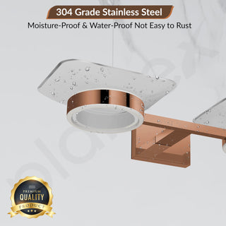 Plantex 304 Grade Stainless Steel Square Dual Soap Dish Holder for Bathroom/Soap Stand/Bathroom Accessories - Benz(Rose Gold)