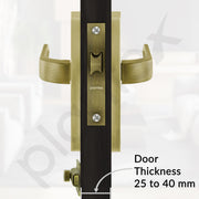 Plantex Heavy Duty Door Lock ÃƒÂ¢Ã¢â€šÂ¬Ã¢â‚¬Å“ Bathroom Door Lock/Mortise 8inch Keyless Plate Handle Set for Home/Bathroom/Store Room/Balcony/Office with Baby Latch (8107, Brass Antique)