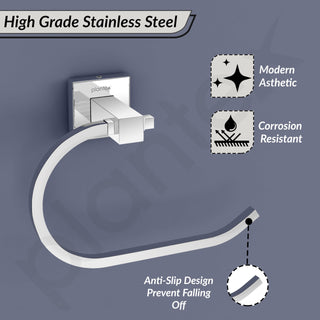 Plantex Aqua Heavy-Duty Stainless Steel Napkin Ring/Towel Ring/Napkin Holder/Towel Hanger/Bathroom Accessories (Chrome) - Pack of 1