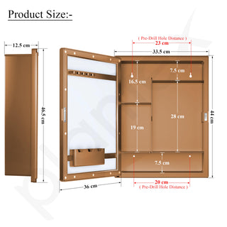 Plantex Bathroom Cabinet with Mirror/ABS Bathroom Storage Organiser/Multipurpose Shelf/Wall Mount Mirror Cabinet for Wash Basin (14x18 Inch, Brown)