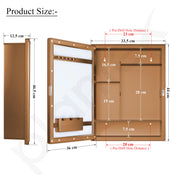 Plantex Bathroom Cabinet with Mirror/ABS Bathroom Storage Organiser/Multipurpose Shelf/Wall Mount Mirror Cabinet for Wash Basin (14x18 Inch, Brown)