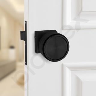 Plantex Heavy Duty Door Lock – Bathroom Door Lock/Mortise Keyless Knob Handle Set for Home/Bathroom/Store Room/Balcony/Office with Baby Latch (604 - Black)