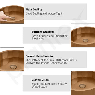 Plantex Stainless Steel Pedestal Wash Basin/Free Standing Round Basin for Bathroom/living Room/Hotel (15 x 15 x 34 Inch - Rose Gold)