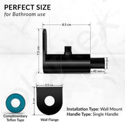 Plantex Pure Brass Single Lever Angle Valve for Bathroom with Brass Wall Flange and Teflon Tape/Angle Cocke for Bathroom-7 Year Warranty by Plantex- [ORN-205-PVD Black]