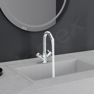 Plantex Brass Spindle Basin Mixer/Wash Basin Tap with Water Saving Nozzle/Sink Tap for Kitchen Basin with Teflon Tape -(MKS-1270-Chrome)