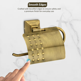 Plantex 304 Grade Stainless Steel Toilet Paper Holder/Toilet Paper Roll Holder/Toilet Tissue Paper Roll Holder/Bathroom Accessories - Squaro (Antique)