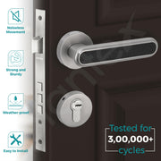 Plantex Main Door Lock/Mortise Lock for Door with 3 Years of Warranty - Robust Door Lock for Home with Brass Lock Body & Cylinder(Satin & Black Finish)