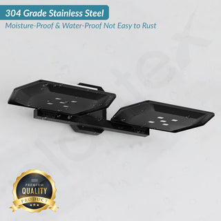 Plantex 304 Grade Stainless Steel Twin Soap Holder Stand for Bathroom and Wash Basin/Bathroom Accessories - Cute (Black)