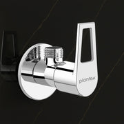 Plantex Pure Brass Angular Stop Cock/Stop Cock for Bathroom/Angular Valve for Wash Basin Connection with Brass Wall Flange & Teflon Tape - Pack of 1 (3205, Chrome)