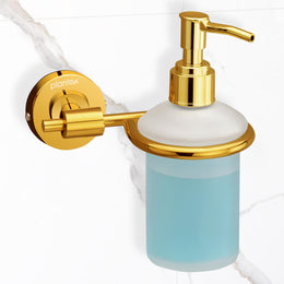 Plantex 304 Grade Stainless Steel Liquid Soap Dispenser/Shampoo Dispenser/Hand Wash Dispenser/Bathroom Accessories Pack of 1, Daizy (Golden)