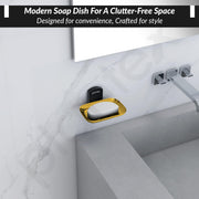 Plantex 304 Grade Stainless Steel Soap Holder for Bathroom/Soap Dish for Washbasin/Soap Stand for Bathroom Wall/Bathroom Accessories - Parv (Gold & Black)