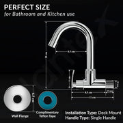 Plantex Pure Brass Kitchen Sink Tap with 360Ãƒâ€šÃ‚Â° Extended Swivel Spout with Water Saving Aerator/Sink Tap for Kitchen Basin with Brass Wall Flange-7 Year Warranty by Plantex (COL-1010- Chrome)