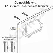 Plantex Drawer Kadi/3 Inch Chest Handle for Drawer/Rectangular Cabinet Kadi/Pull-Push Kadi for Home/Office Drawer - Pack of 3 (DTK-296, Black)