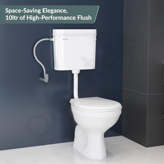 Plantex Flush Tank for Toilet/Single Flushing Cistern for Bathroom with 10 Ltr Water Capacity/Polypropylene Toilet Flush Tank - Pack of 1 (Classic, White)