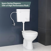Plantex Flush Tank for Toilet/Single Flushing Cistern for Bathroom with 10 Ltr Water Capacity/Polypropylene Toilet Flush Tank - Pack of 1 (Classic, White)