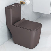 Plantex Commode for Toilet/Rimless Ceramic Western Commode/6D Siphonic Tornado Western Toilet with Soft Closing Toilet Seat - S Trap Outlet (M03, Brown)