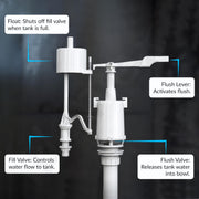 Plantex Indian Toilet with Flush Tank/Ceramic Squating Pan/Flushing Cistern for Bathroom/Indian Commode with 8 ltr. Capacity Flush Tank - Combo (White)