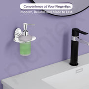 Plantex 304 Grade Stainless Steel Wash Basin Handwash Holder and Dispenser for Liquid Soap/Bathroom Accessories - Olive (Chrome)