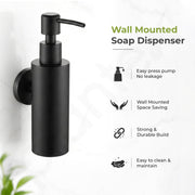 Plantex Liquid Soap Dispenser for Bathroom/304 Grade Stainless Steel Shampoo Dispenser/Round Hand wash Dispense/Bathroom Accessories - Pack of 1 (Regent, PVD Black)