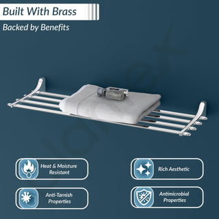 Plantex Rich Brass 24-inch Towel Rack for Bathroom/Towel Hanger for Bathroom/Towel Stand/Bathroom Accessories - Unique (Chrome)