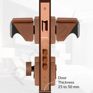 Plantex Heavy Duty Door Lock/Stainless Steel Main Door Mortise Lock Handle/Handle Set for Home/Office/Door Accessories (Rose Gold and Grey)