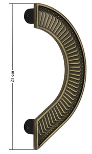 Plantex Heavy Duty 8-Inch Round Shape Main Door Handle - Pull Push Handle for Home Decor - Pack of 1 (321-Brass Antique Finish) - 3 Years Warranty