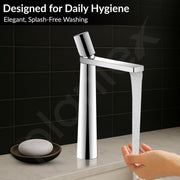 Plantex Pure Brass Basin Mixer Tap Hot & Cold/Single Lever Pillar Cock Water Tap for Wash Basin/Deck Mount - (7880-Chrome)
