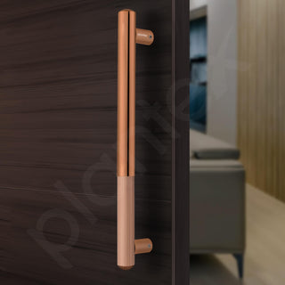 Plantex Door Handle/14 Inch Main Door Handle/Stainless Steel and Aluminium Door Handle/Pull-Push Door Handle/Door Accessories (Pack of 1, Rose Gold)