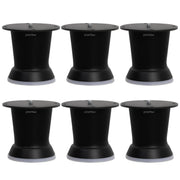 Plantex 3 Inch Sofa Legs for Bed Furniture/Sofa Legs for Table/Sofa Support Legs with Rubber Grip (Black, 6 Pcs)