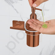 Plantex 304 Grade Stainless Steel Handwash Holder for Wash Basin Liquid Soap Dispenser for Bathroom Accessories - Benz (Rose Gold)