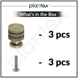 Plantex Knobs for Drawer/Drawer Knobs/Cabinet Knobs/Drawer knobs Handle/Pull-Push Knobs for Home/Office Drawers - Pack of 3 (Brass Antique)